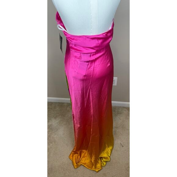 RETROFETE Aiyanna Silk Floral Strapless Ombre Anthurium Maxi Dress Size XL - Picture 7 of 9